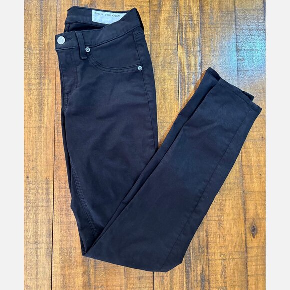 🖤 Rag & Bone Black Skinny Pants | Cotton Stretch | Size 26 - Picture 1 of 12